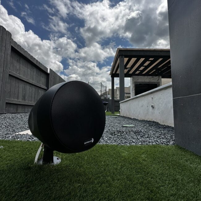 Outdoor Speaker on artificial turf